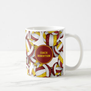 maroon gold volleyball team colours coach name coffee mug
