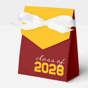 Maroon & Golden Yellow Graduation Favour Boxes