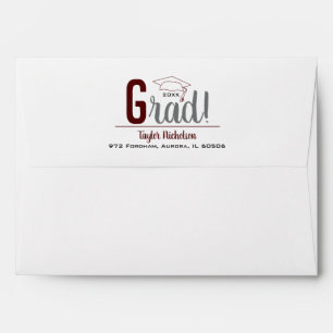Maroon Graduation Cap Envelope