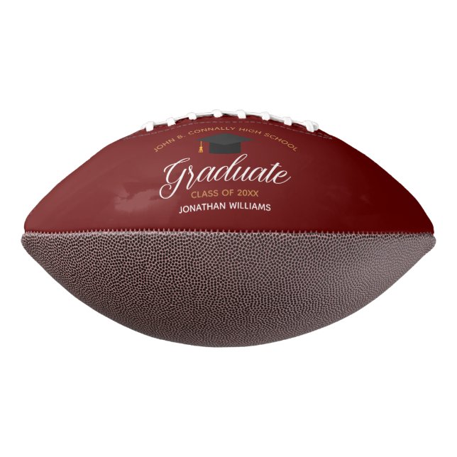 Maroon Graduation Custom Graduate 2024 American Football (Rotated 270)