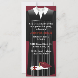 Maroon Graduation Party Invitation