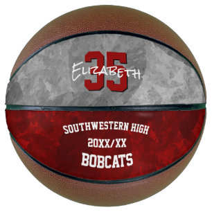 maroon grey team colours girls commemorative basketball