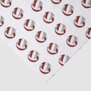 Maroon grey volleyballs tissue paper