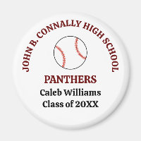 Maroon High School Baseball Player Personalised