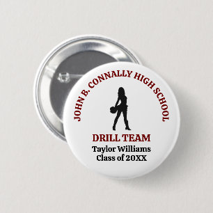 Maroon High School Drill Team Dancer Personalised 6 Cm Round Badge