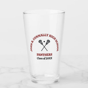 Maroon High School Lacrosse Team Personalised Glass