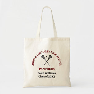 Maroon High School Lacrosse Team Personalised Tote Bag
