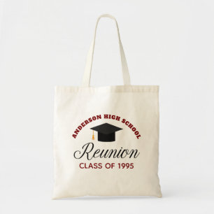 Maroon High School Reunion Party Custom Alumni Tote Bag