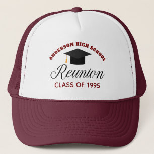 Maroon High School Reunion Party Custom Alumni Trucker Hat