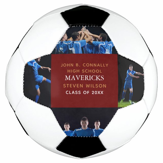 Maroon High School Senior Photo Cool Personalised Football (Front)