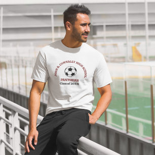 Maroon High School Soccer Team Personalised T-Shirt