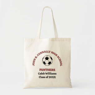 Maroon High School Soccer Team Personalised Tote Bag
