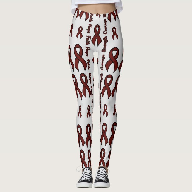 Maroon Hope Faith Strength Courage...APS Leggings (Front)