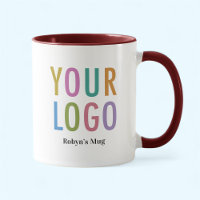 Maroon Inner & Handle Mug Custom Logo Promotional