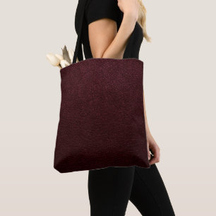 Maroon Leather Tote Bag
