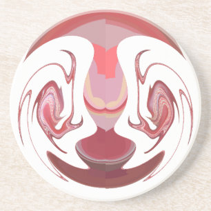 Maroon Majesty: Rustic Radiance Textured African Coaster