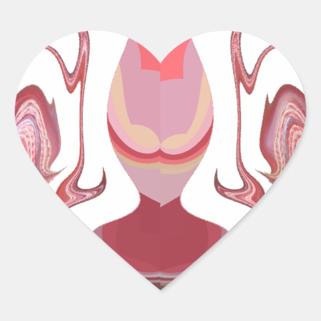 Maroon Majesty: Rustic Radiance Textured African  Heart Sticker (Front)