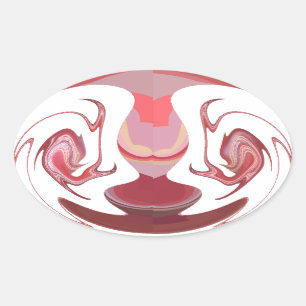 Maroon Majesty: Rustic Radiance Textured African  Oval Sticker