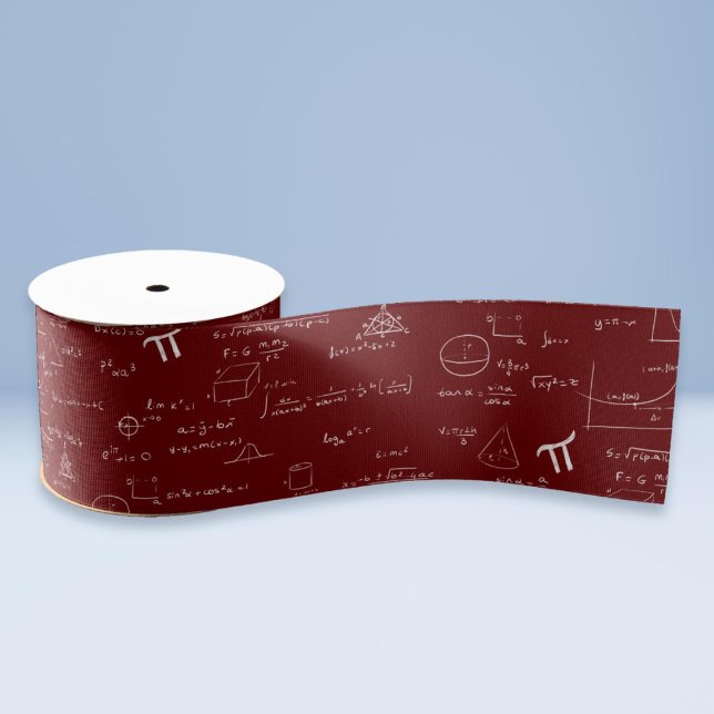 Maroon Math Equations Formulas Algebra Ribbon Grosgrain Ribbon (Creator Uploaded)