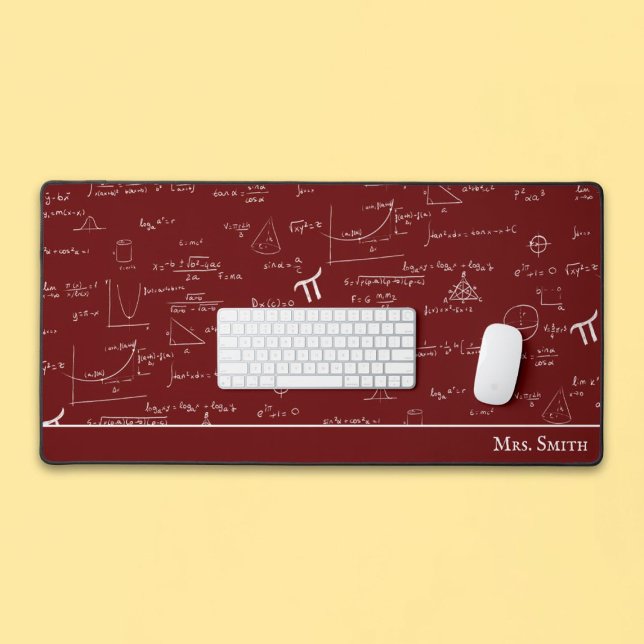 Maroon Math Formulas Algebra Teacher Desk Mat (Creator Uploaded)