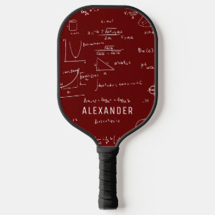 Maroon Mathematics Equations Personalised Pickleball Paddle