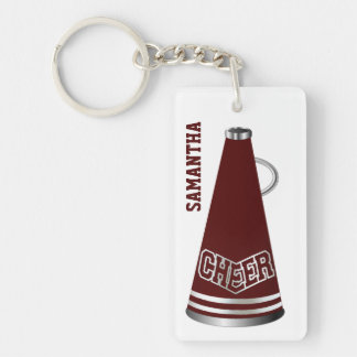 Maroon Megaphone Cheerleader Key Chain