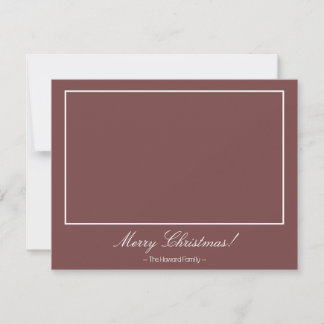 Maroon Merry Christmas 2 Family Photo Christmas Holiday Card