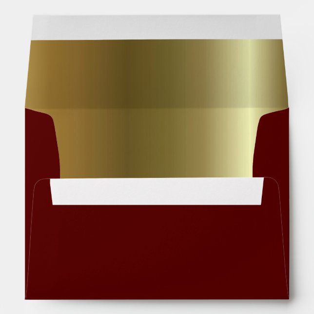 Maroon Metallic Golden Inside A7 Envelope (Back (Bottom))