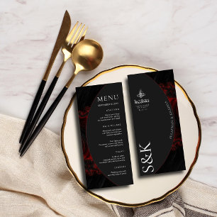 Maroon Minimal Elegant B&W Modern Islamic Wedding Menu