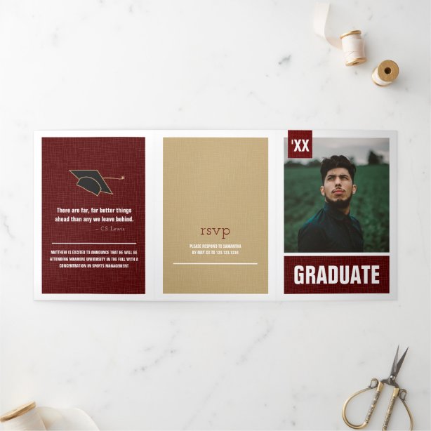 Maroon And Black Graduation Invitations Zazzle.co.uk