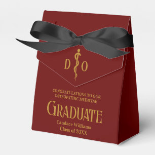 Maroon Osteopathic Medical School Graduation Party Favour Box