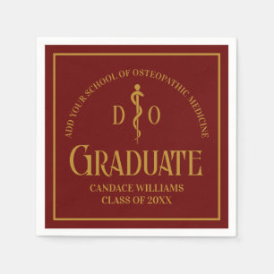 Maroon Osteopathic Medical School Graduation Party Napkin
