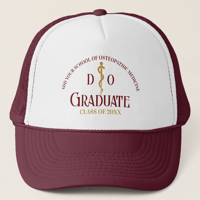 Maroon Osteopathic Medical School Graduation Trucker Hat (Front)