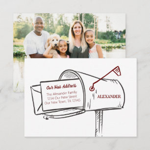 Maroon Our New Address Mailbox Moving