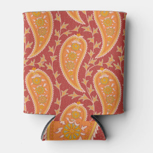 Maroon Paisley: Turkish Cucumber Ornament. Can Cooler