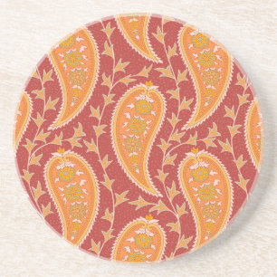 Maroon Paisley: Turkish Cucumber Ornament. Coaster