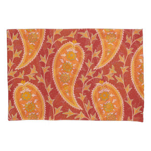 Maroon Paisley: Turkish Cucumber Ornament. Pillowcase