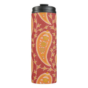 Maroon Paisley: Turkish Cucumber Ornament. Thermal Tumbler