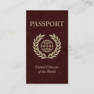 maroon passport business card