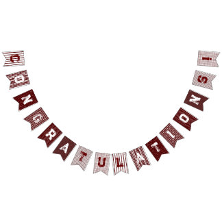 Maroon Patterned Congratulations bunting banner