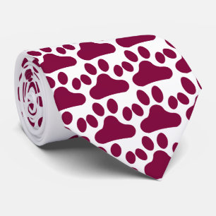 Maroon Paw Print Tie