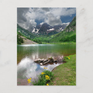 Maroon Peak / Lake in Aspen Colorado Postcard