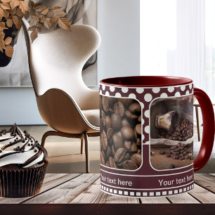 Maroon Personalised Photo Frame Coffee Mug