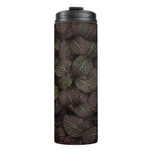 Maroon petaled flower thermal tumbler