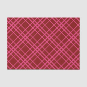 Maroon Pink Check Grid Plaid Design  Tissue Paper