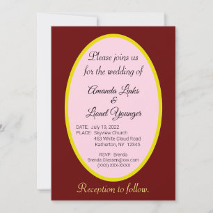 Maroon & Pink Window Wedding Invitation