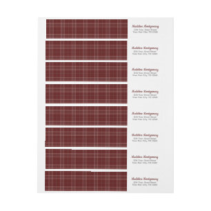Maroon Plaid Aggies Wrap Around Label