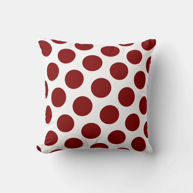 Maroon Polka Dot Pattern Cushion (Front)