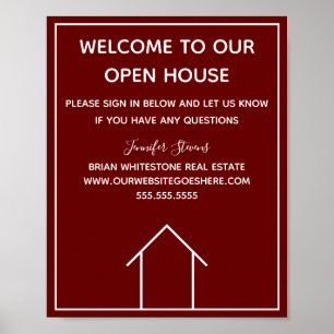 Maroon Real Estate Company Custom Open House Poster