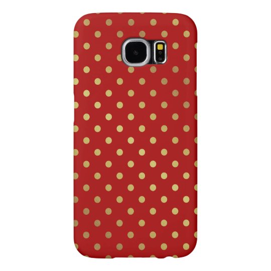 Maroon Red Glitter Polka Dots Charming Pattern Samsung Galaxy S6 Cases